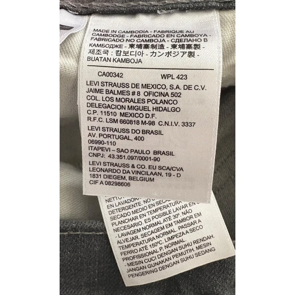 Levi’s 514 Straight Fit Straight Leg Gray Stretch Jeans Men’s 36 x 34